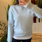 Baby Blue Melton Sweatshirt With White Extension