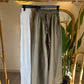 Dark Olive Linen Straight Leg Pants With Elastic Waist