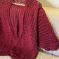 Burgundy Crochet Butterfly Sleeve Kimono