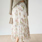 Floral White Asymmetrical Chiffon Skirt