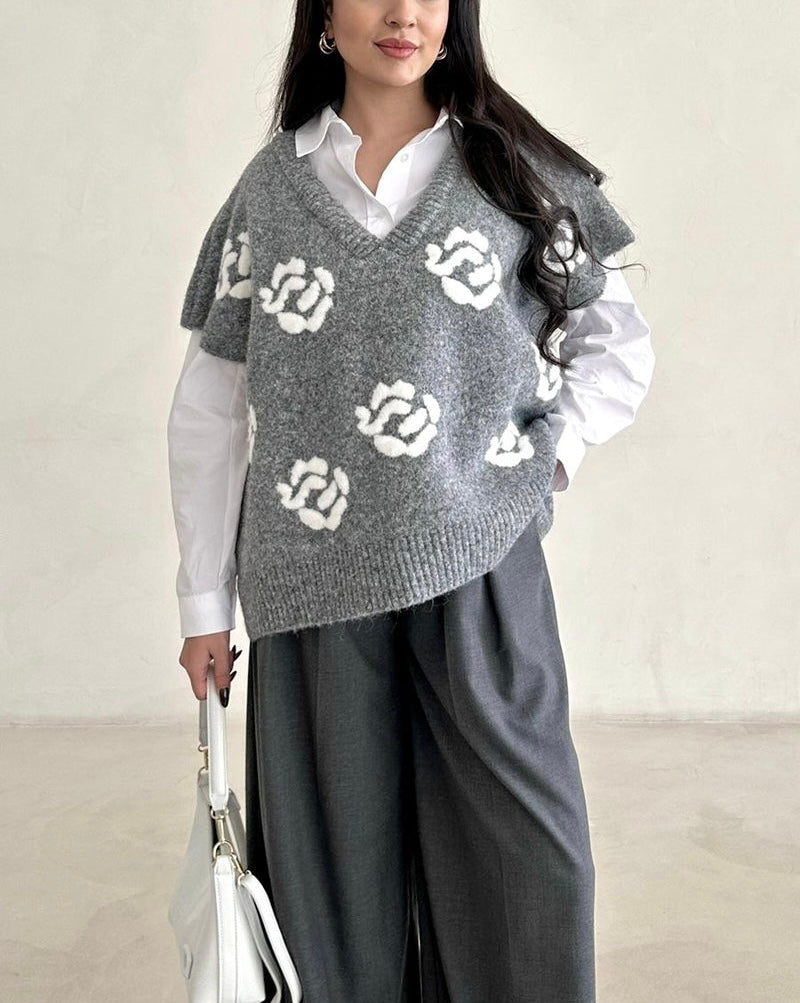 Grey Roses Triko Vest