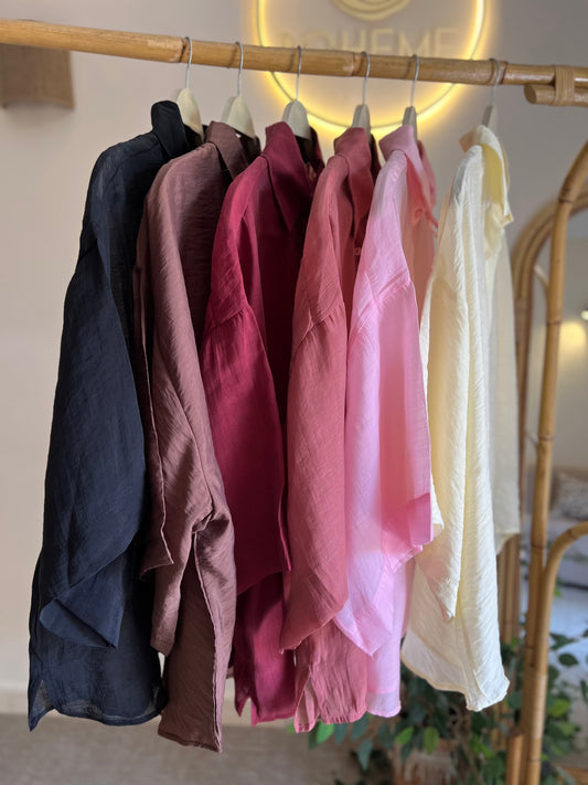 Butter Yellow Oversized 3/4 Sleeve Shirt