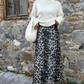 Leopard A Line Satin Skirt