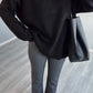 Black Quarter Zip Up Collar Pullover