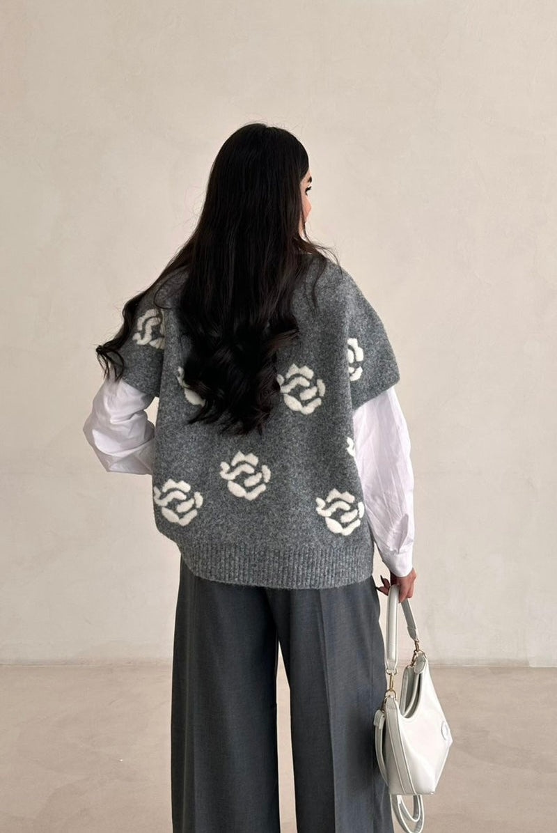 Grey Roses Triko Vest