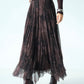 Marble Brown Asymmetrical Chiffon Skirt