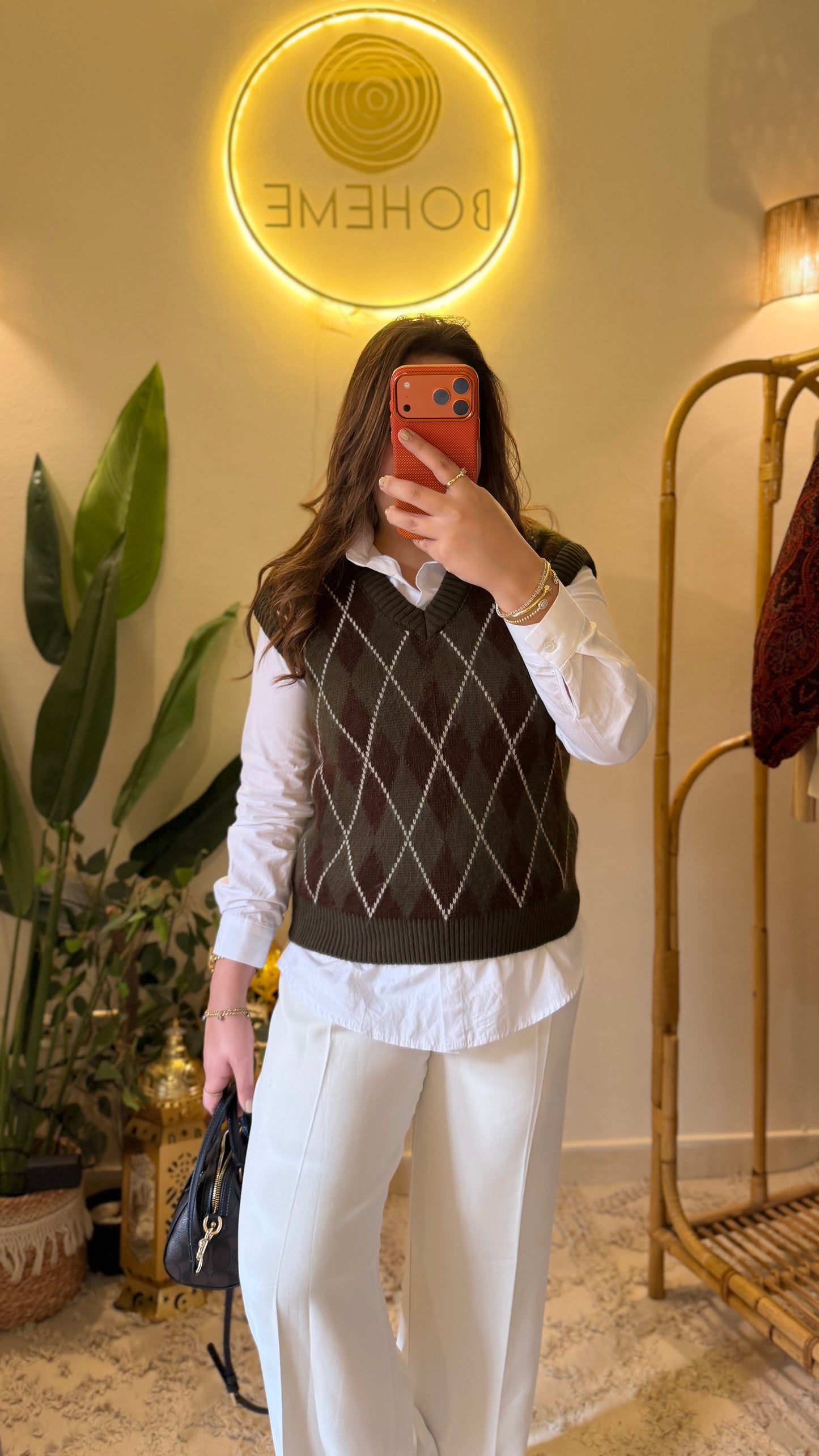 Olive X Brown Baklava Triko Vest