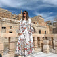 Floral White Red Oversized Shirt Set