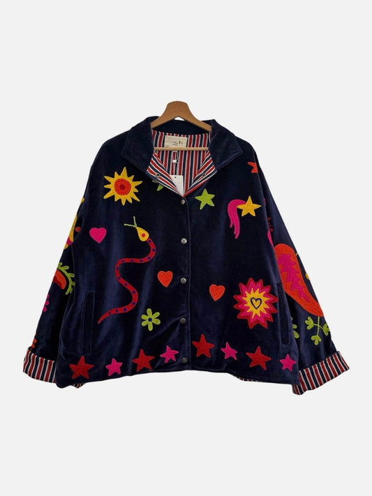 Royal Blue Amour Premium Embroidered Velvet Jacket