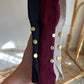 Maroon Basic Top With Golden Buttons