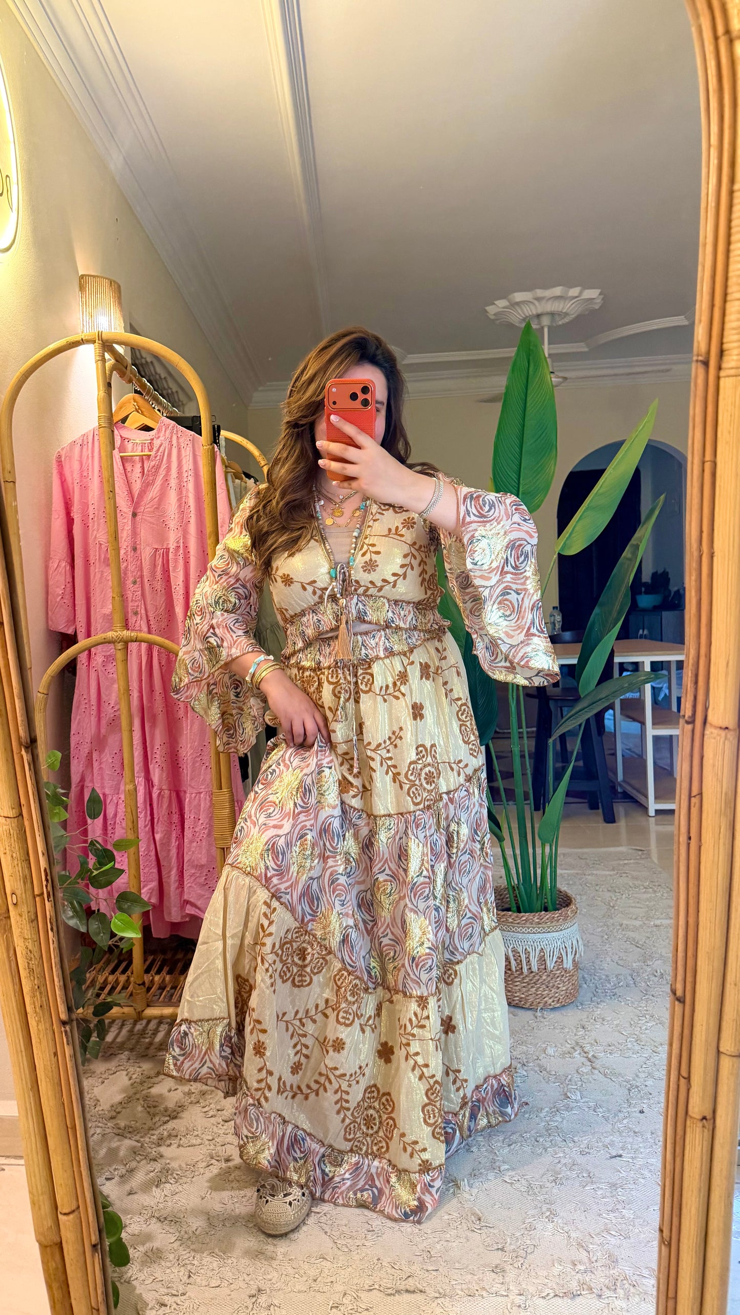 Boho Indian Embroidered Skirt Set