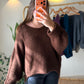 Chocolate Brown Boat Neck Heavy Pullover