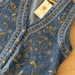 Dark Blue Denim Embroidered Vest
