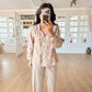 Cafe Cut Out Embroidered Blouse
