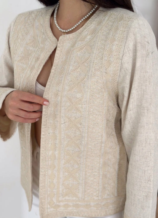 Arabian Beige Embroidered Jacket