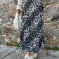 Leopard A Line Satin Skirt