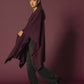 Purple Heavy Poncho With Pockets
