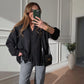 Black Striped Linen Shirt