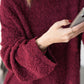 Burgundy Round Neck Stitch Pullover