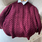 Burgundy Braided Bell Sleeves Pullover