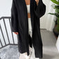 Black Heavy Longline Coat Cardigan