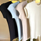 OYS Black Cotton Round Neck Basic Top