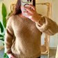 Camel Mohair Pullover With Golden Threads
