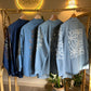 Light Blue Denim Embroidered Floral Kimono