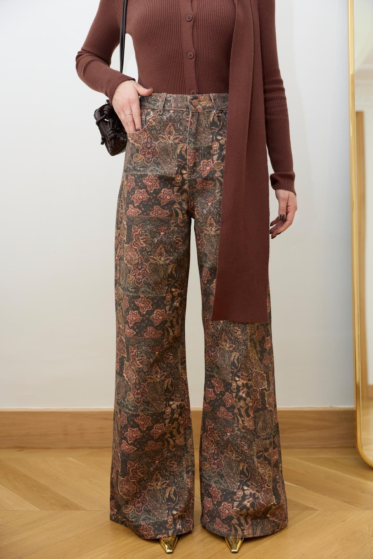 Vintage Denim Brown Pants