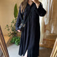Black Linen Shirt Dress With Pockets