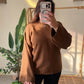 Brown Round Neck Pullover