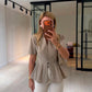 Olive Linen Half Sleeves Blouse