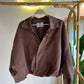 Camel Suede Jacket With Golden Zipper