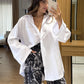 White Bell Sleeves Oversized Shirt