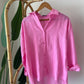 Hot Pink Striped Regular Fit Shirt