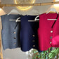 Burgundy Vest With Golden Buttons