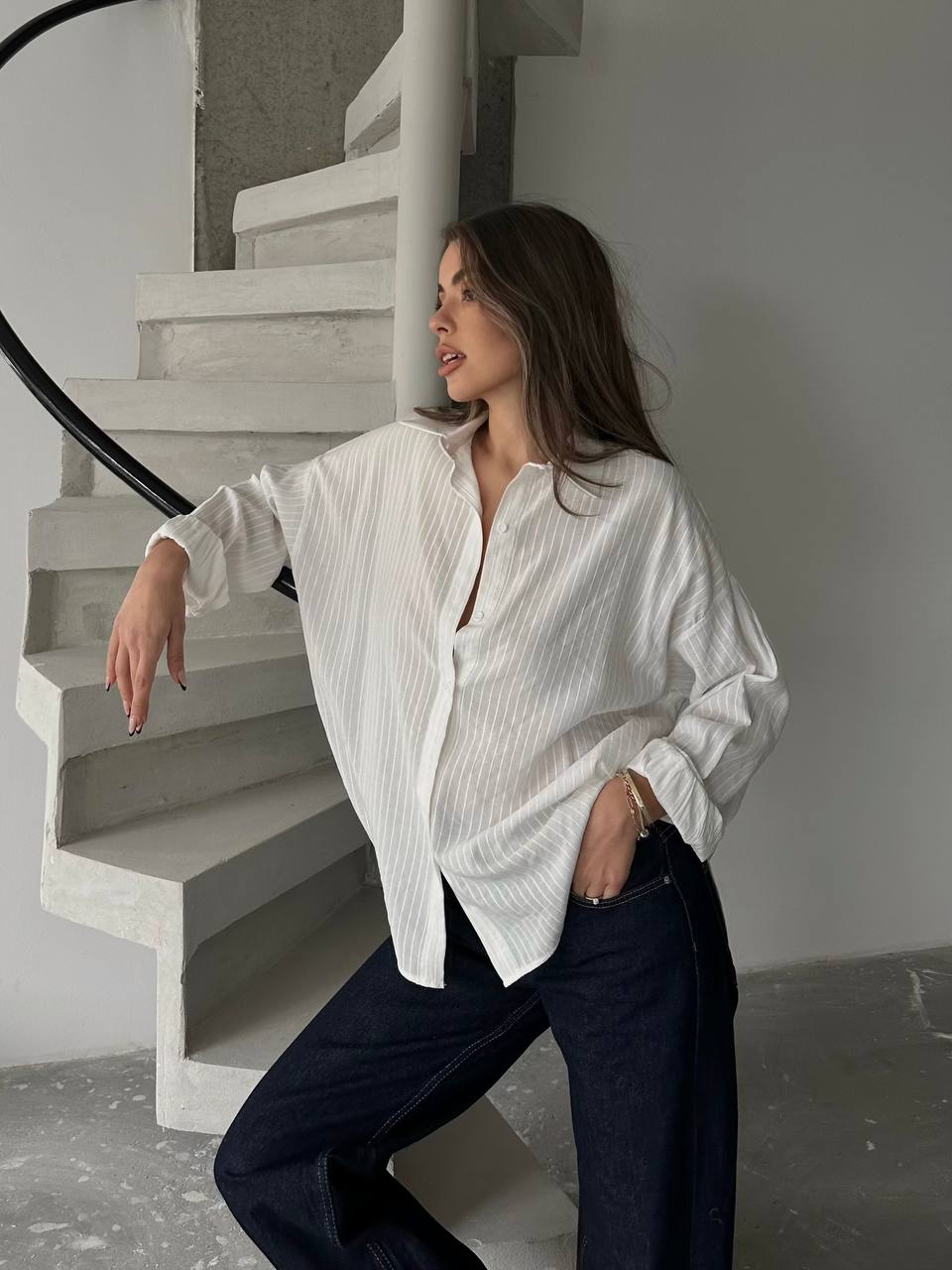 The White Striped Oversized Shirt