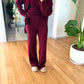 Burgundy Braided Triko Set With Scarf