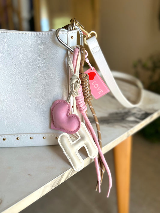 H Letter Heart Bag Charm