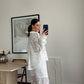 White Floral Petals Straight Leg Pants