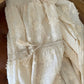 Cotton Beige Embroidered Floral Skirt With Tassels