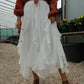 White Asymmetrical Ruffles Chiffon Skirt