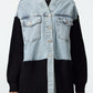 Denim X Triko Black Jacket With Pockets