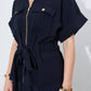 Black zipped Belted Top