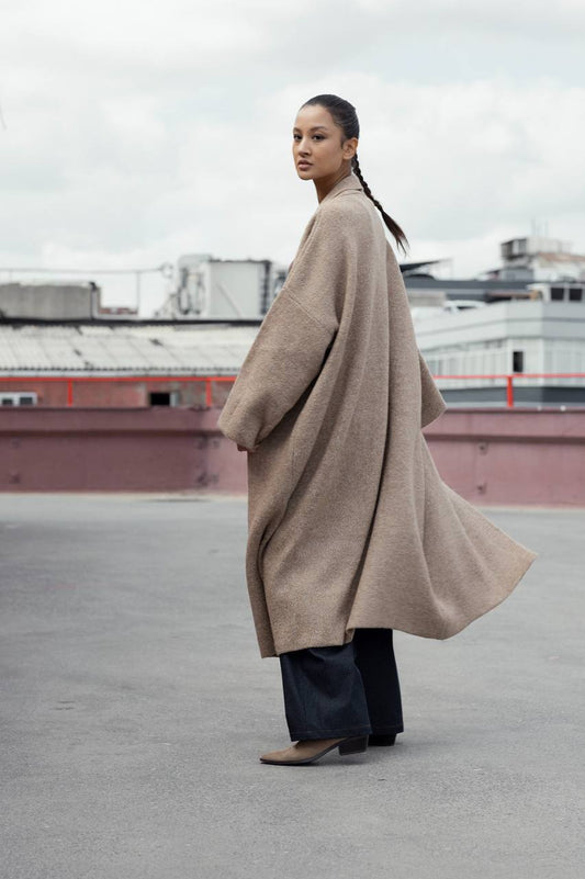 Cafe Heavy Longline Coat Cardigan