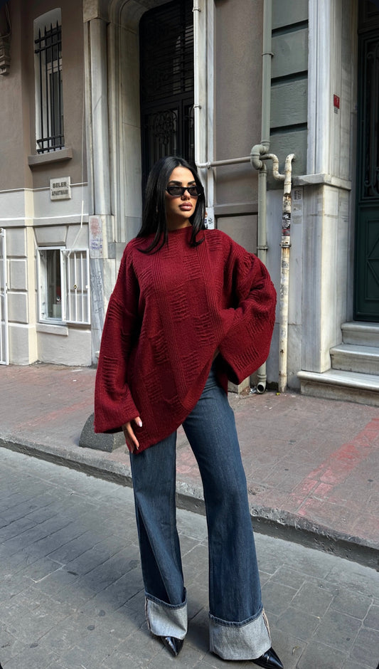 The Oversized Burgundy Pullover