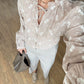 Cafe Cut Out Embroidered Blouse