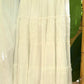 White Cotton Floral Skirt With Elastic Waist