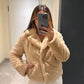 Beige Fury Jacket With Pockets