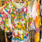 Antica Sartoria Colorful Lemon Dress With Handmade Embroidery Beads